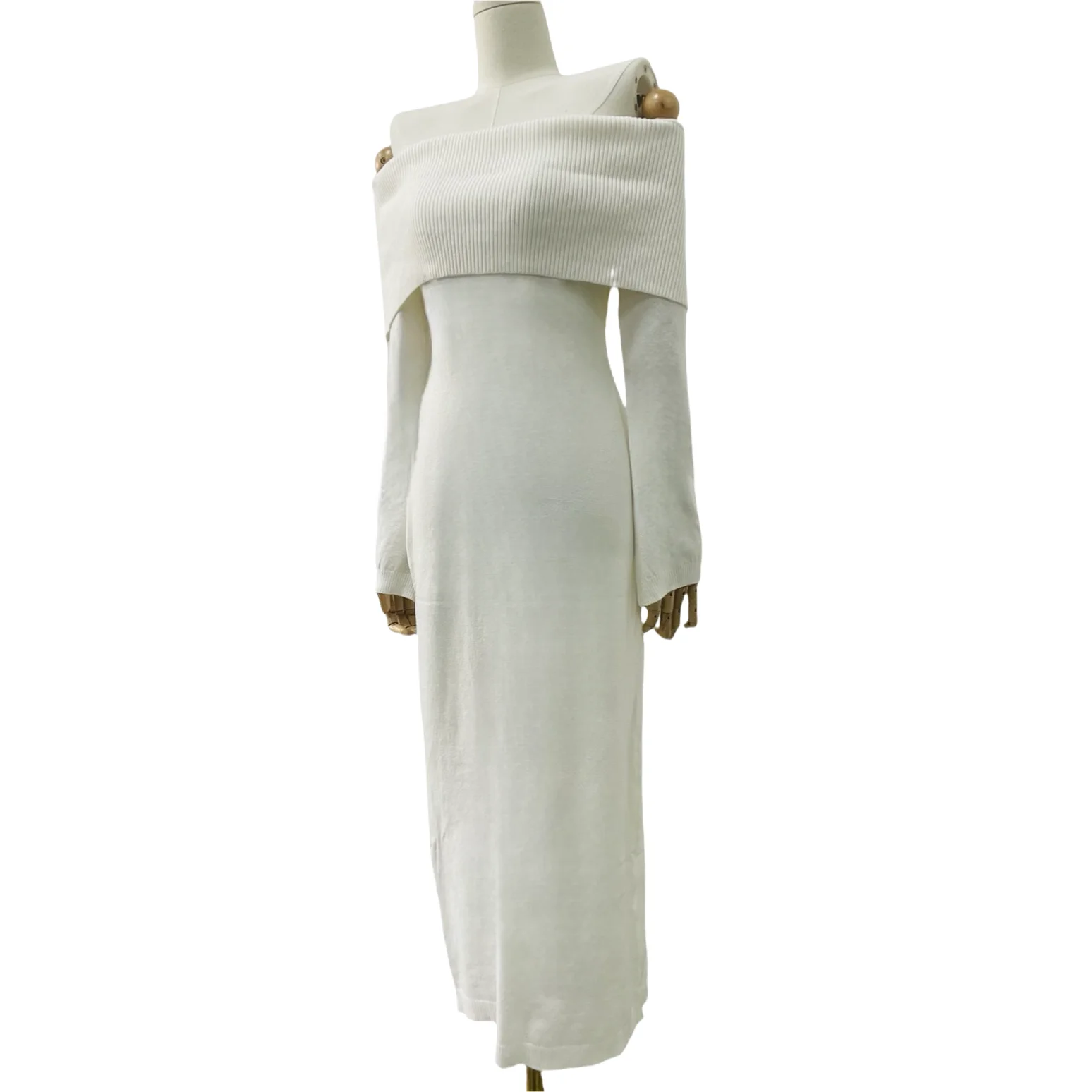 Spring 2024 new arrivals knitted dress women casual sweater dress casual off shoulder knit dresses