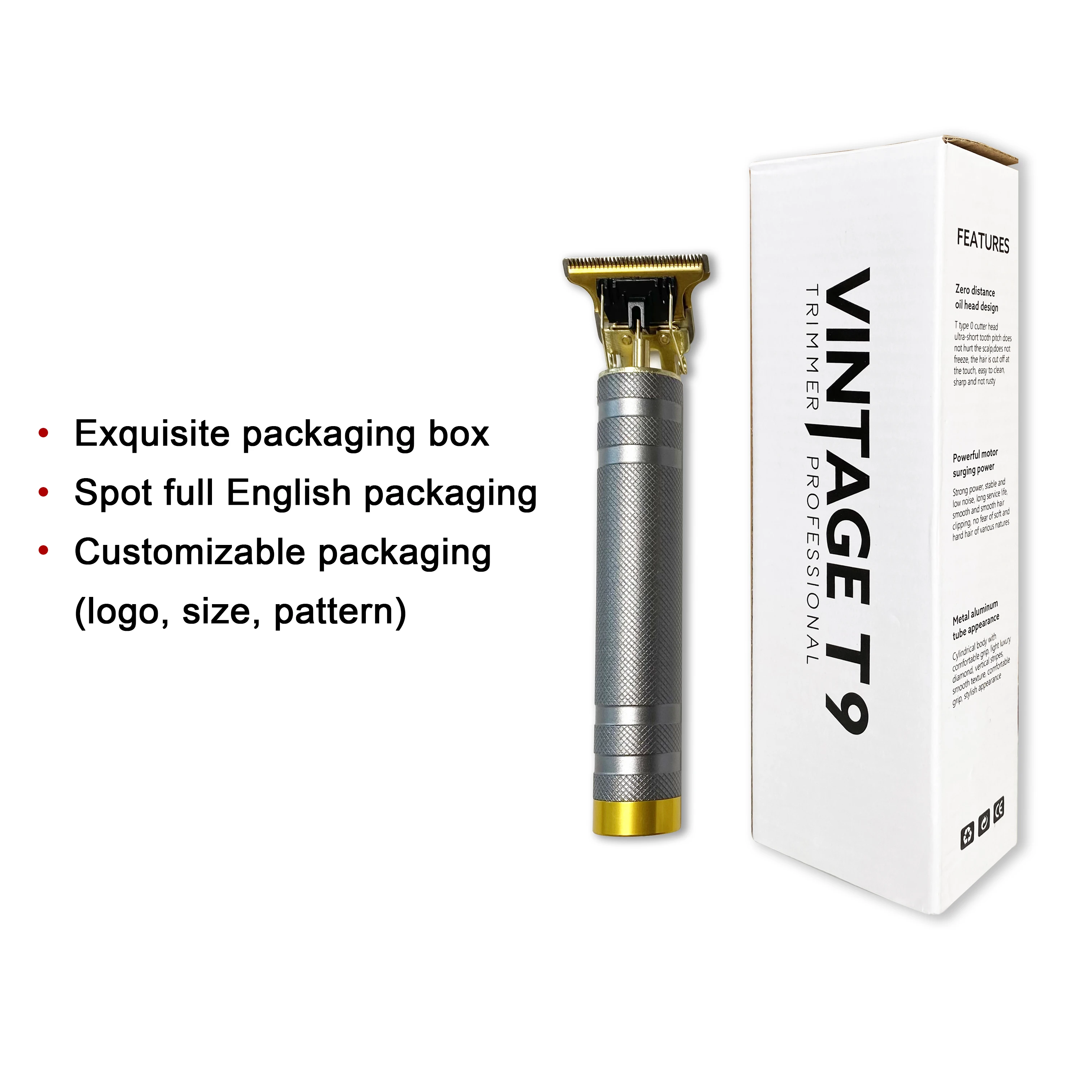 Retro Zero Gapped Salon Rechargeable Cordless Electric Trimmers Set Hair Clippers