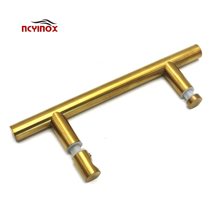 Cabinet furniture interior door hardware golden color pull handle stainless grip handle knob