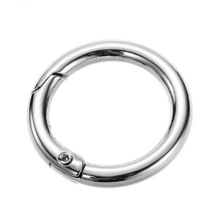 High Quality Factory Price Alloy Spring Clip Brass Round O Ring Circular Carabiner Keychain Clips