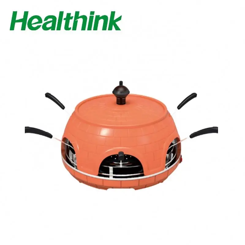 2000W electric bbq pizza grill, raclette function with 6 small pans