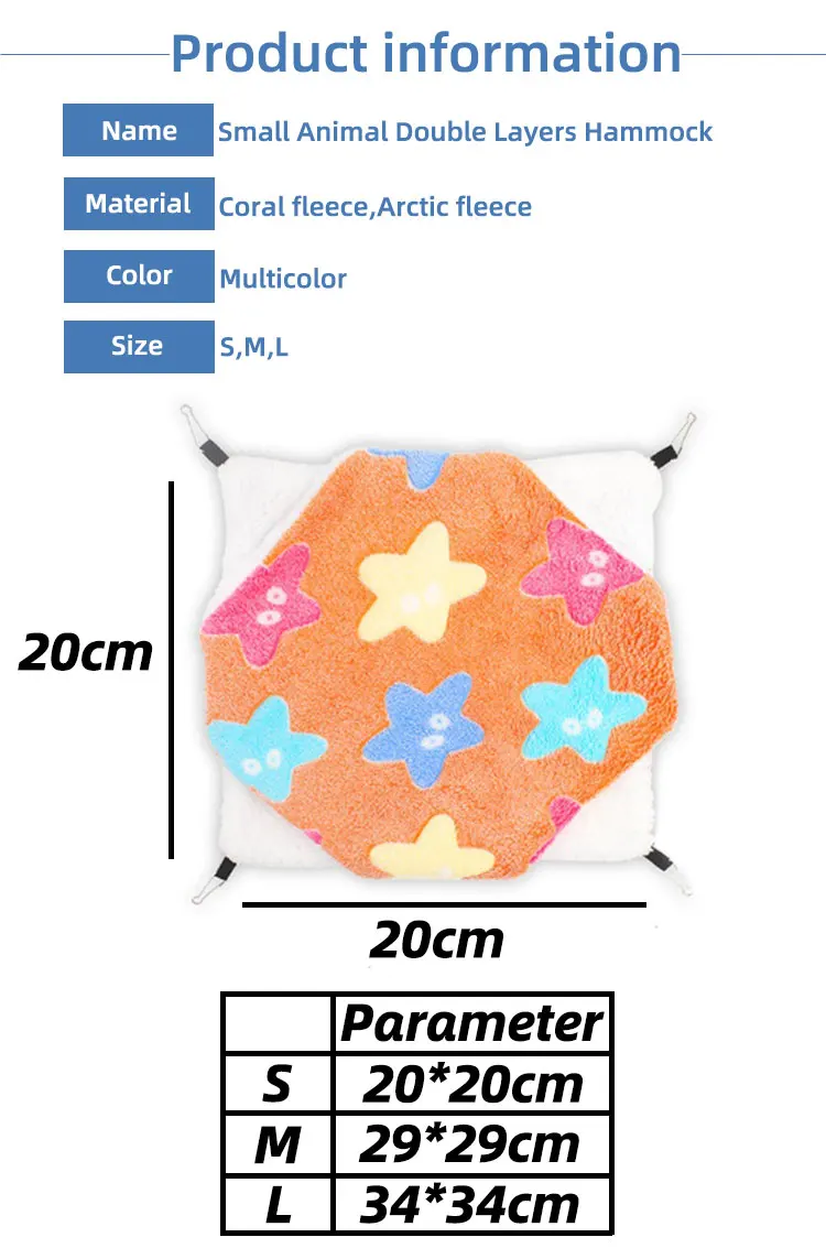 Spring Autumn Warm Bed House Cage Toys Cute Double Hammock Hamster Warm House