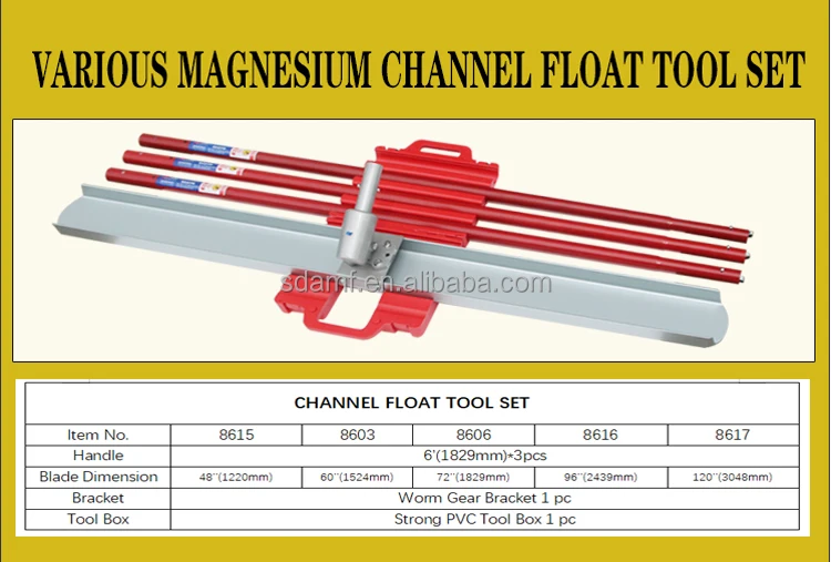 Concrete Leveling Tools set Flotador del canal Magnesium Channel Floats stamp tool finishing cement Channel bull float