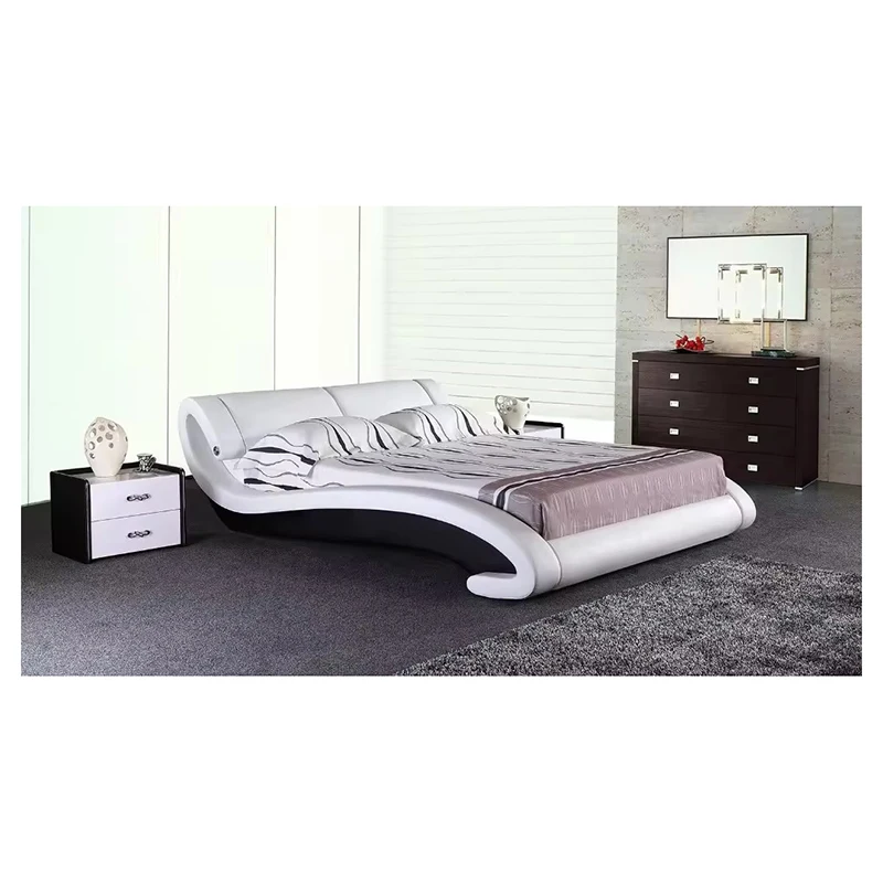 Excellent bedroom furniture modern Style Bedroom Furniture leather bed for hotels