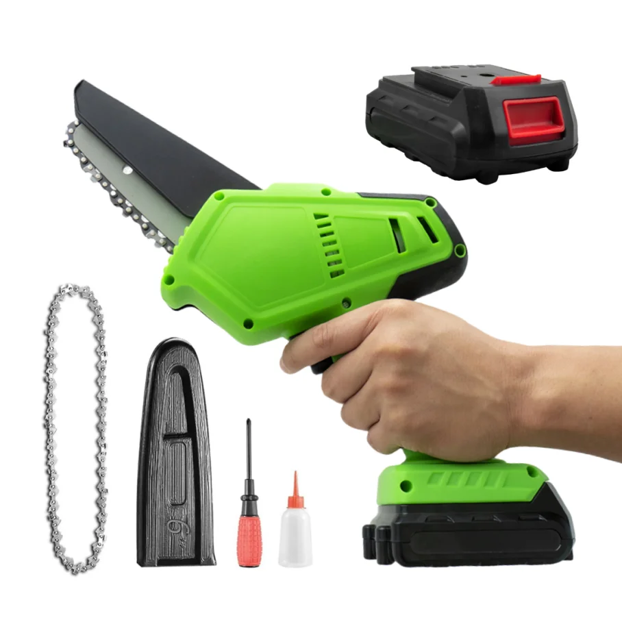 Whole Set Electric Chainsaw Handheld Electric Chain Saws Tree Wood Cutting Machine Cordless Electric Chainsaw Battery