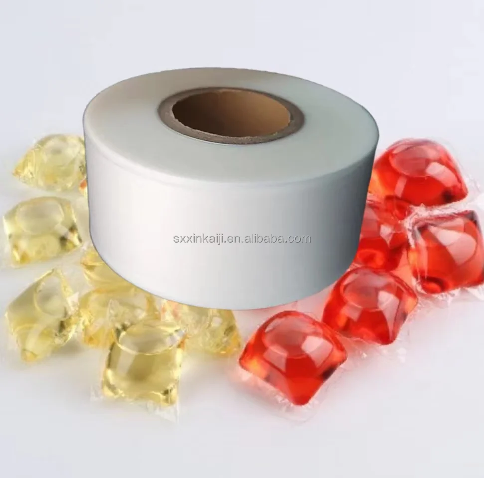 OEM Stretch Wrap Cold Liquid Water Soluble Film for Packing Laundry Pods Soft Transparent Customized Box Picture Item Mic Color