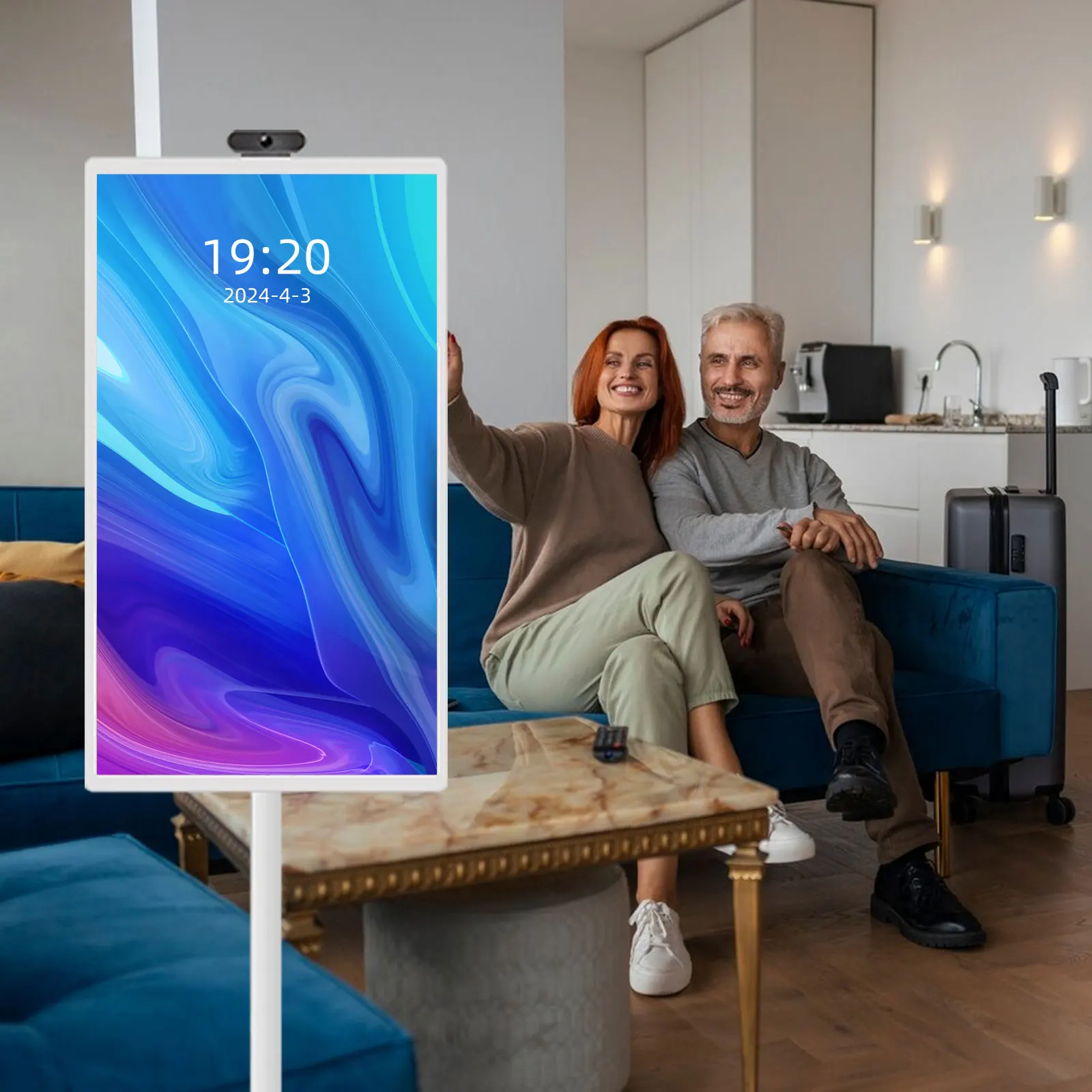 21.5 27 Inch Indoor LCD Wireless Display Smart Capacitive Touch Rechargeable Rotatable Moveable Android Monitor