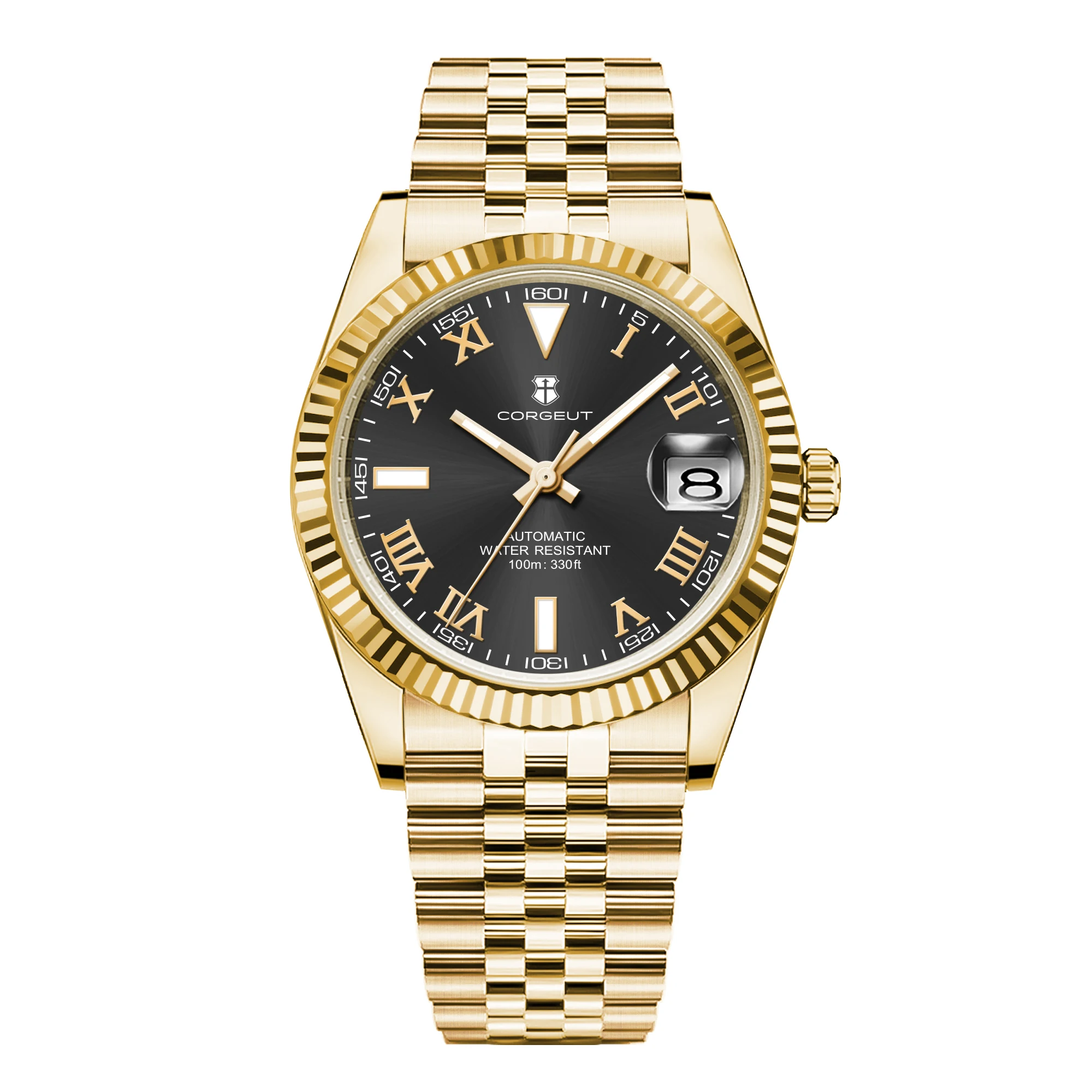 Corgeut 39mm Luxury Dial Design Mechanical Automatic Nh35 Movt Watch Sapphire Glass