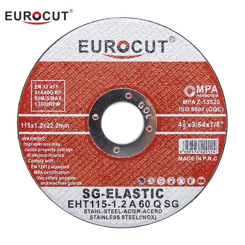 EUROCUT 4,5 дюйма, T41, 115x1,2x22,2 мм, двойная абразивная сетка, нержавеющая сталь, режущий диск eurocut