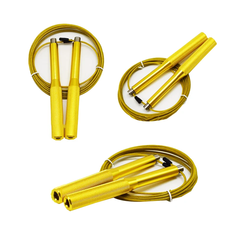 Keepeak Yellow Speed Jump Rope With Adjustable Cable Contoured Ball Bearing Handles