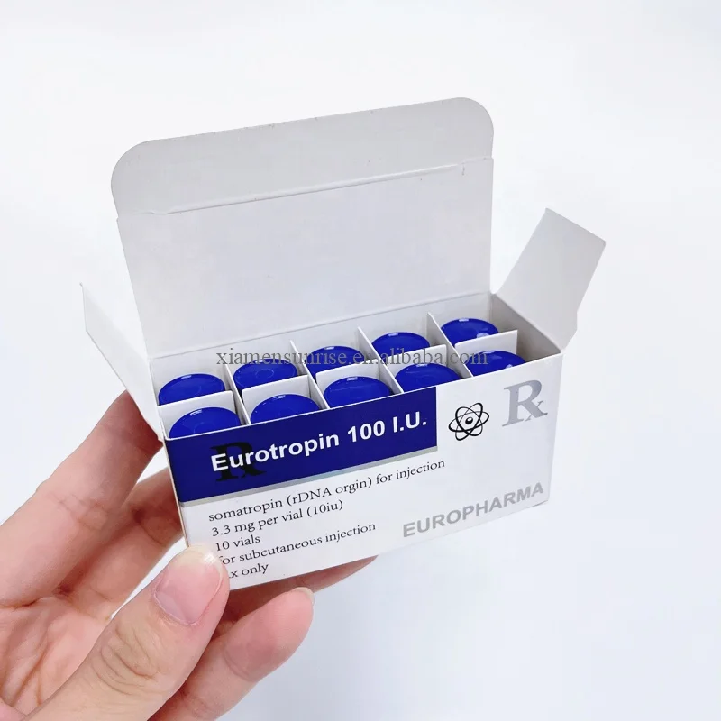 Custom design 10 vial kits hgh label box packaging with divider