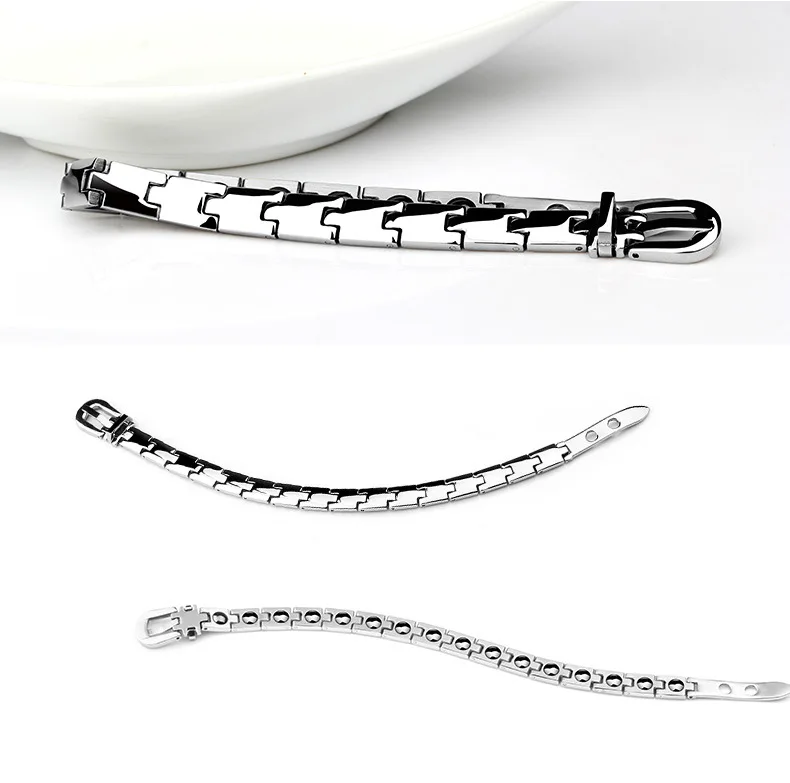 Fashion Stainless Steel Blood Pressure Magnetic Health Bracelet Adjustable for Men DGB018