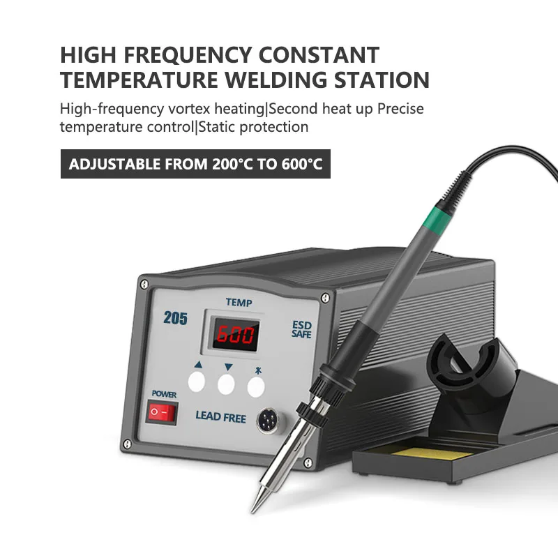 High Quality Digital Display 205 Lead-free High Frequency Rapid Heating Adjustable Constant Temperature Welding Table 150W Knife