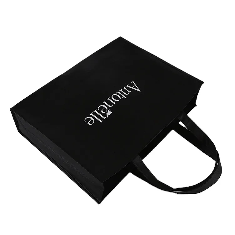 Black Non woven Sublimation reusable grocery bags non-woven bag Shopping PP Non woven Bag