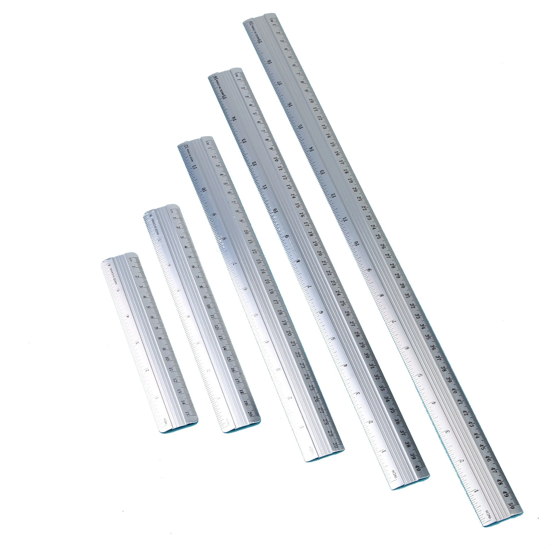 Promotional Multi Size Metal Straight Ruler15cm/20cm/30cm Customized  Aluminum Ruler  Office Measuring Tool