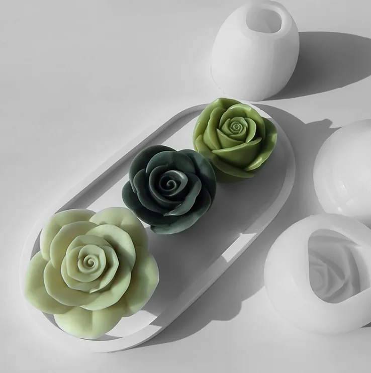 New flower scented candle silicone mold DIY flower handmade soap chocolate silicone mold
