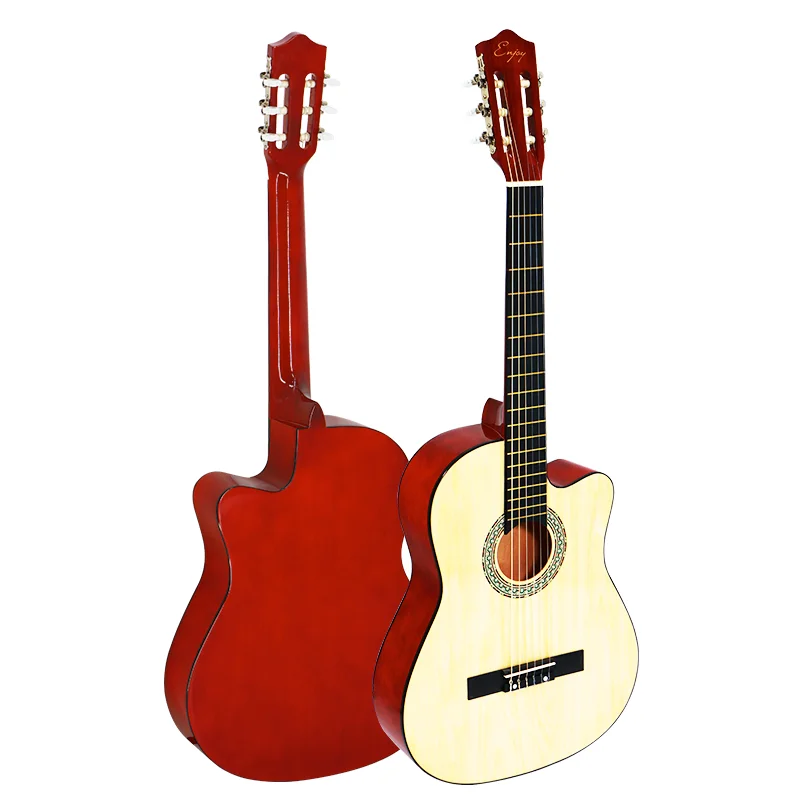 factory DIY nylon string guitar classical  39inch basswood cutway electric classical guitar