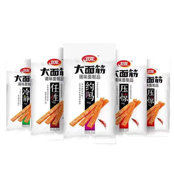 Delicious chili soy food 65 g large gluten spicy snack Weilong Foods Big Gluten Spicy Strips
