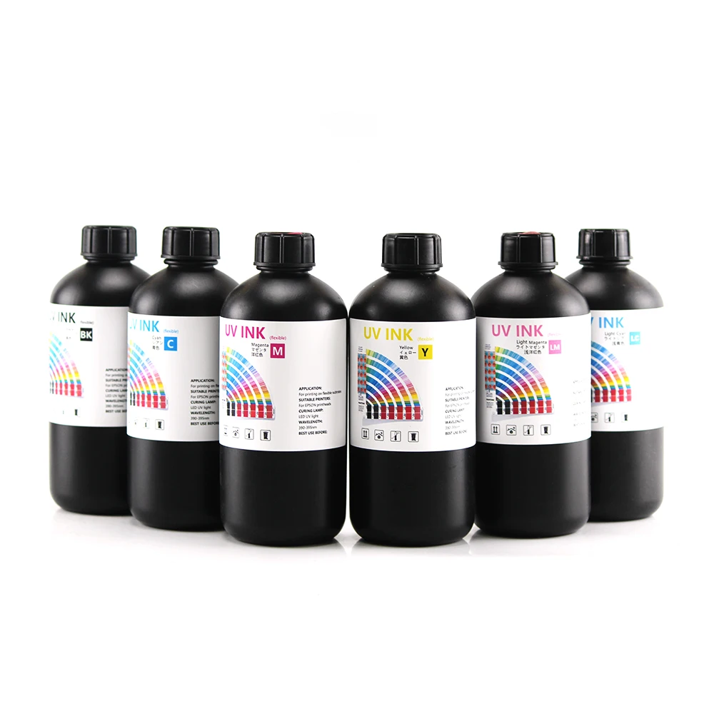 7 Colors 1000ml LUS-170 LUS-175 LUS-200 Soft LED UV Ink For Mimaki UCJV300-75 UCJV300-107 UCJV300-130 UCJV300-160 Printers