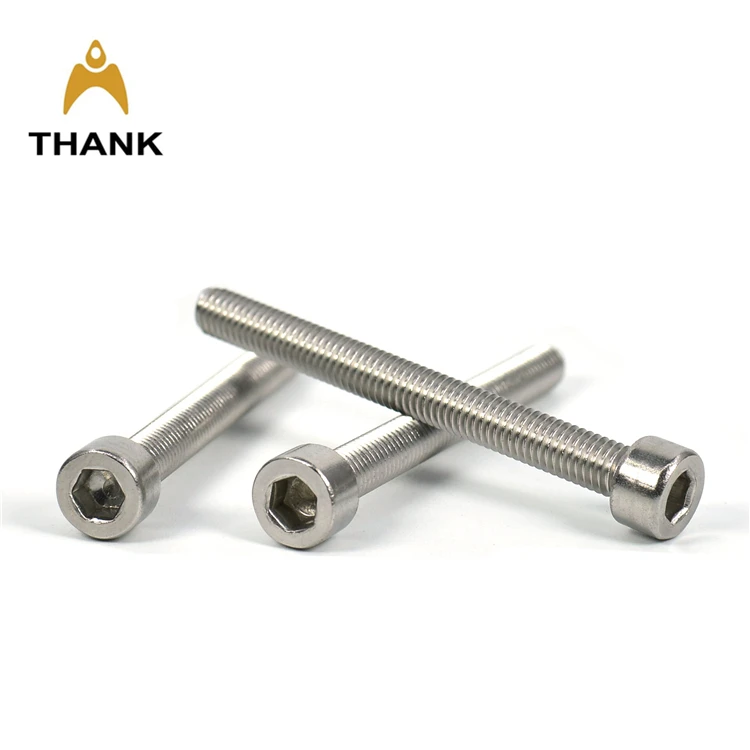 Din912 Metric fine thread hexagon stainless steel allen blank no knurling hex socket cap head screw bolt M2 M3 M6 M8 M12 M18 M24