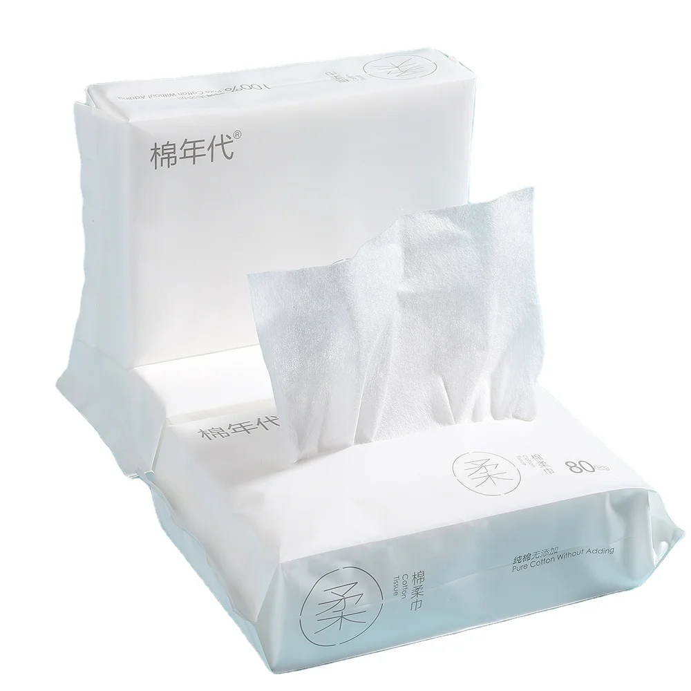 Multi-purpose other baby supplies disposable eco-friendly face towel 100% raw cotton fabric absorbent cotton tissue towel