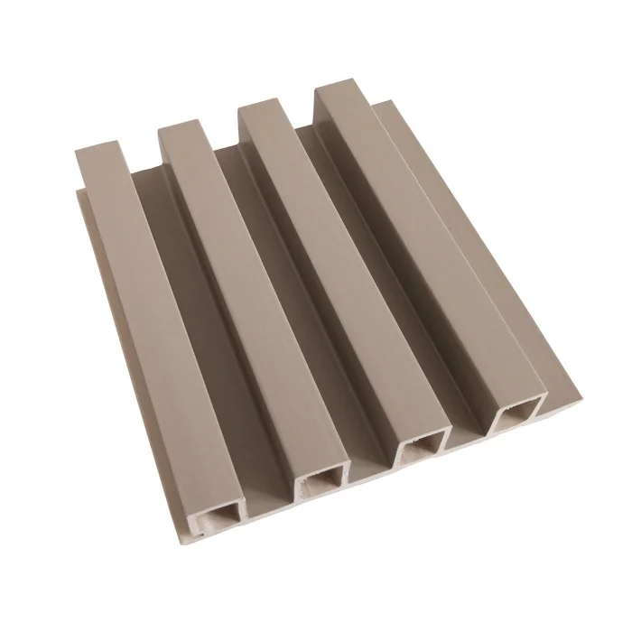 Grooved Grille Background with Three Grille Wood Grain Wpc Fluted Wall Sheet Interior Decoration Wall Panel