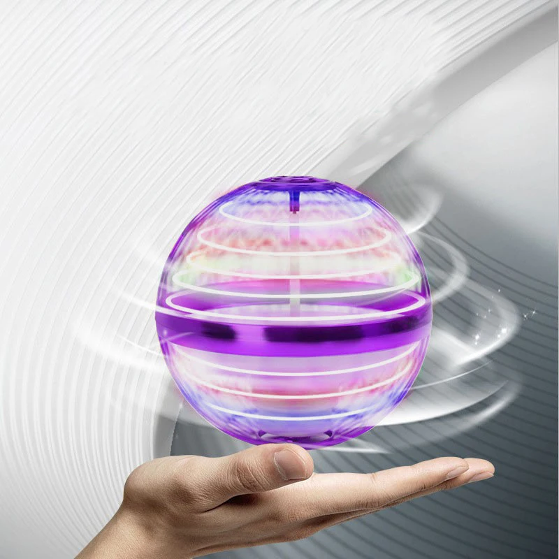 Negotiate price and MOQ flying spinning ball floating UFO TOYS Magic flying ball toy backspin flying spinner drone