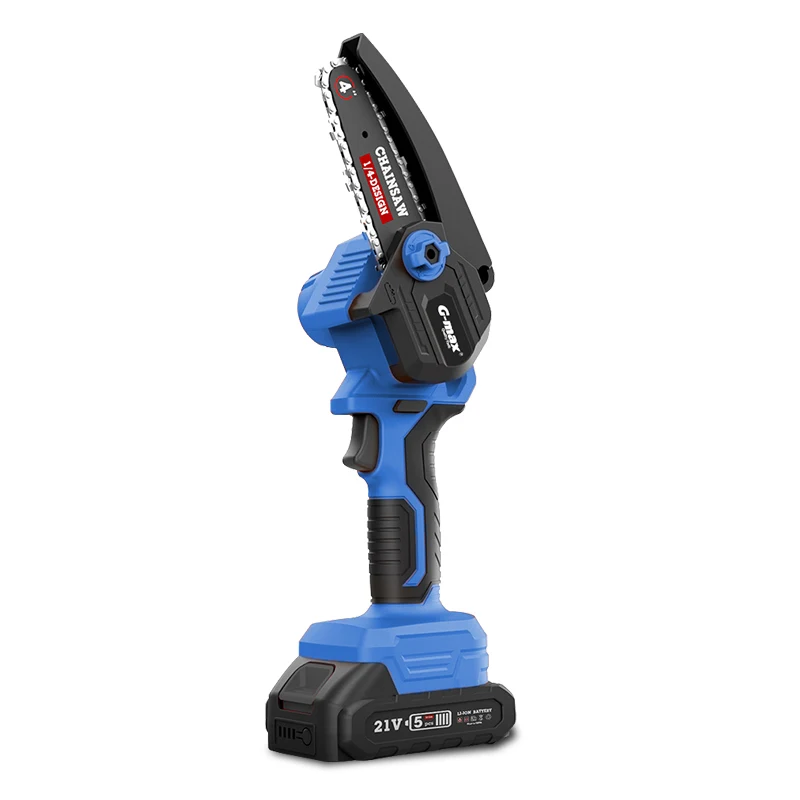 HERZO 4-дюймовая и 6-дюймовая Беспроводная Садовая пила ручная цепная для наружного дерева 20 В