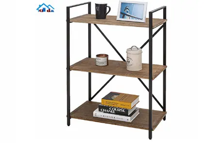Wooden Metal Bookshelf 4-tiers Wholesale Display Bookcases Multi Functional Shelves Modern Style Living Room Furniture