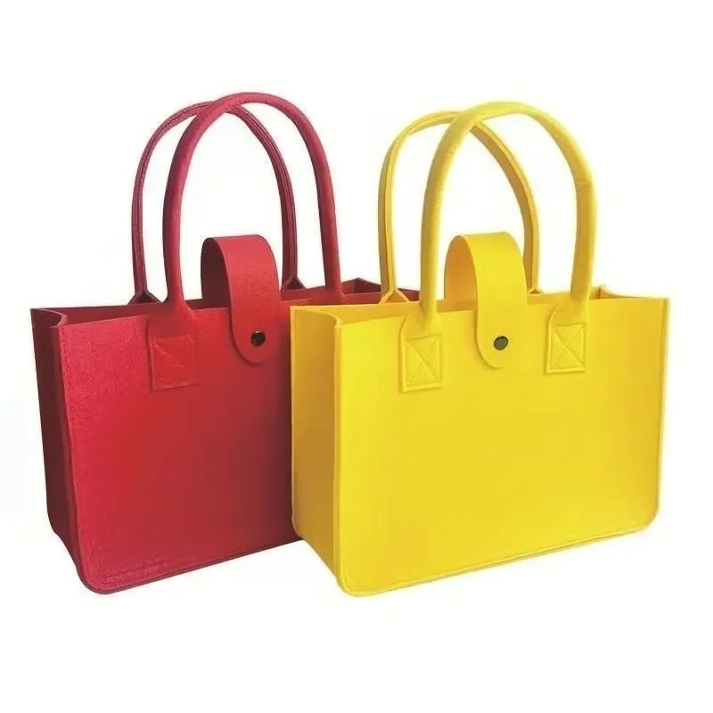 low price womens Handbag wool fabrics felt makeup bag for women ladies felt bag yellow orange red different colors