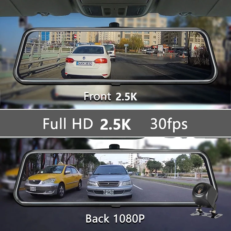 EGO Hisilicon 3556 ночное видение 2k Автомобильный видеорегистратор с двойным объективом 10 дюймов Автомобильное зеркало заднего
