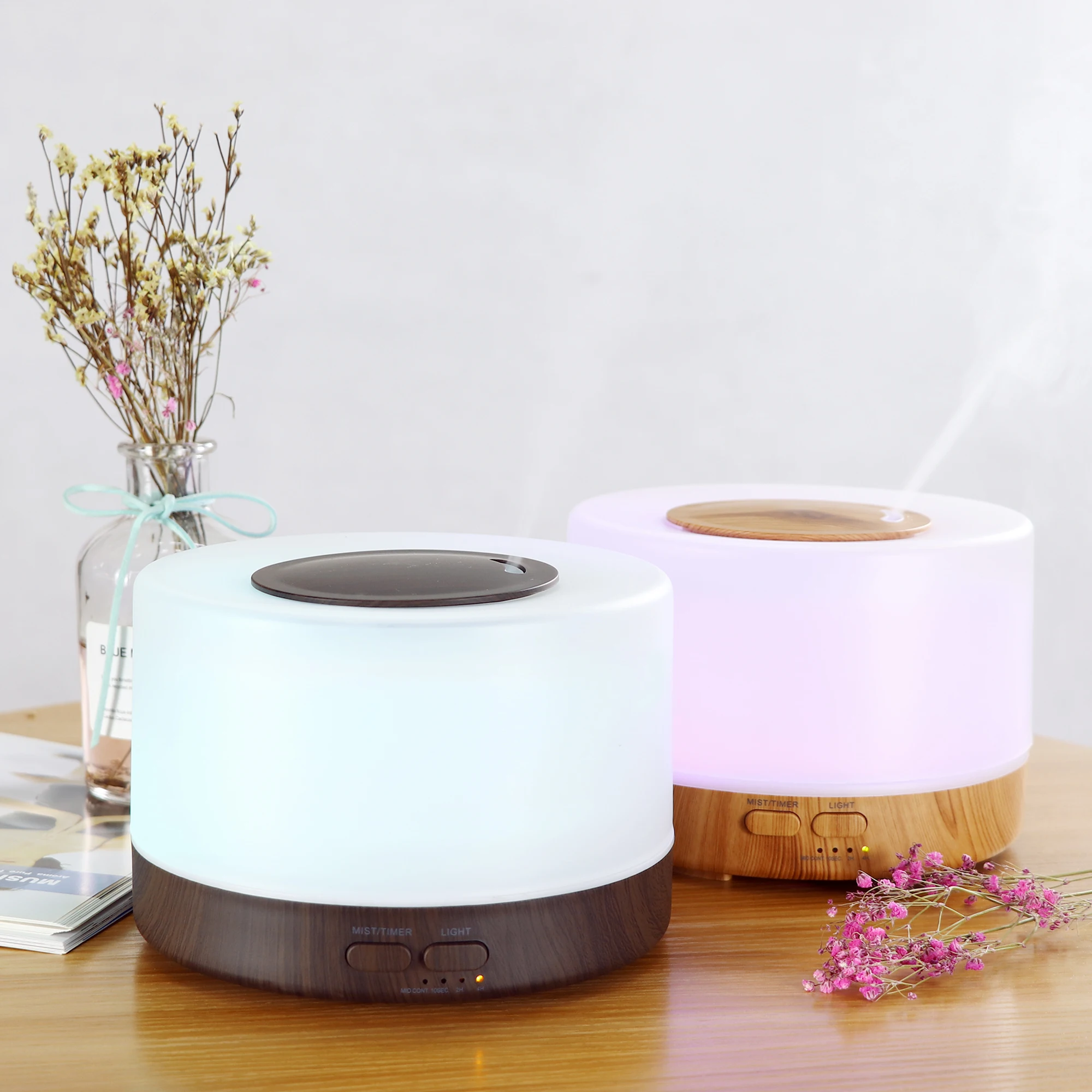 Hot Selling Wood Ultrasonic Air Humidifier 500ml Cool Mist Humidifier Diffuser Essential Oil Aroma Diffuser