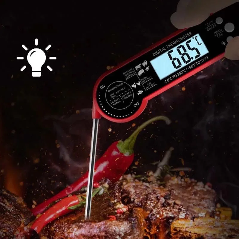 New household folding food thermometer electronic waterproof probe thermometer sensor meat barbecue oven thermometer