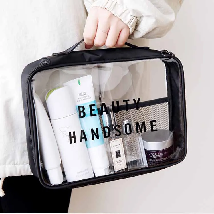 Wholesales  Colorful 3 Sets Clear PVC Travel Cosmetic Bags transparent cosmetic bag