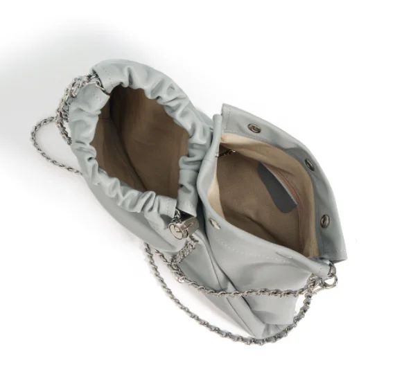 design with a top layer cowhide cloud bag double opening  simple and fashionable bag for women