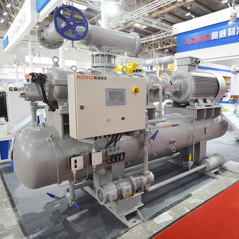 High Reliability Semi-seal Compound Two-stage Screw Freon Refrigeration Compressor Unit Series for cold room