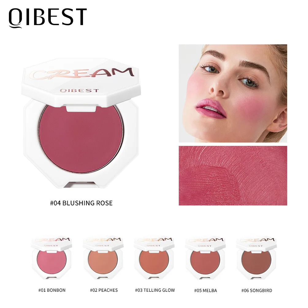 High Pigment 6 Colors Matte Face Blush Palette Long Lasting Private Label Blusher Cream Vegan Cosmetics