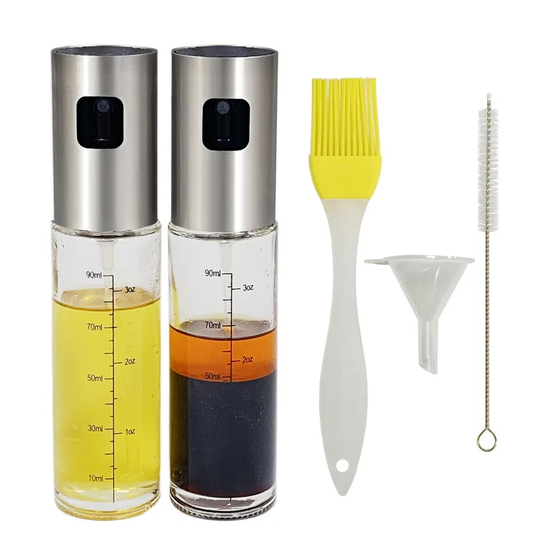 Amazon Hot selling Olive Oil spray bottle pump glass kitchen tool oil sprayer BBQ baking sauce olive dispenser