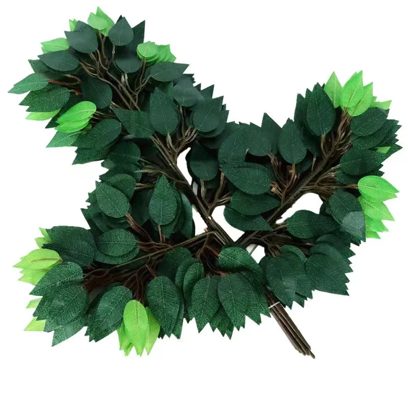 Hot sale Simulation artificial mango leaves branches simulation green plant garden project greening landscape tree decoration