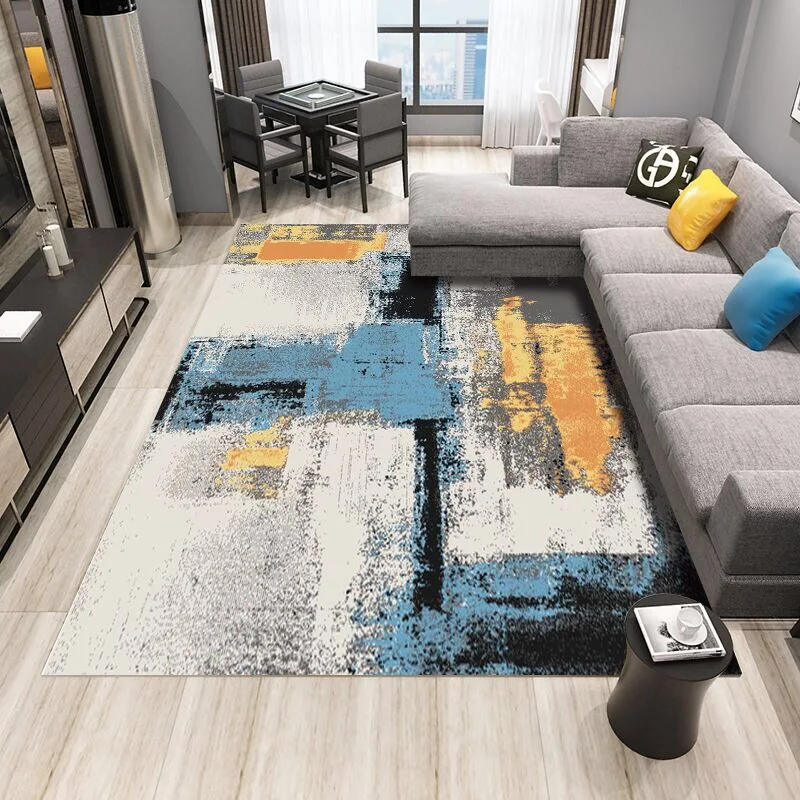 High quality crystal velvet 3D printed geometric pattern modern carpet 3D painted rugs