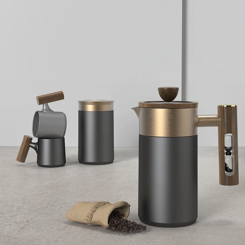 DHPO Customized wholesale coffee tools ceramic coffee press filter maker custom shaped home french coffee press