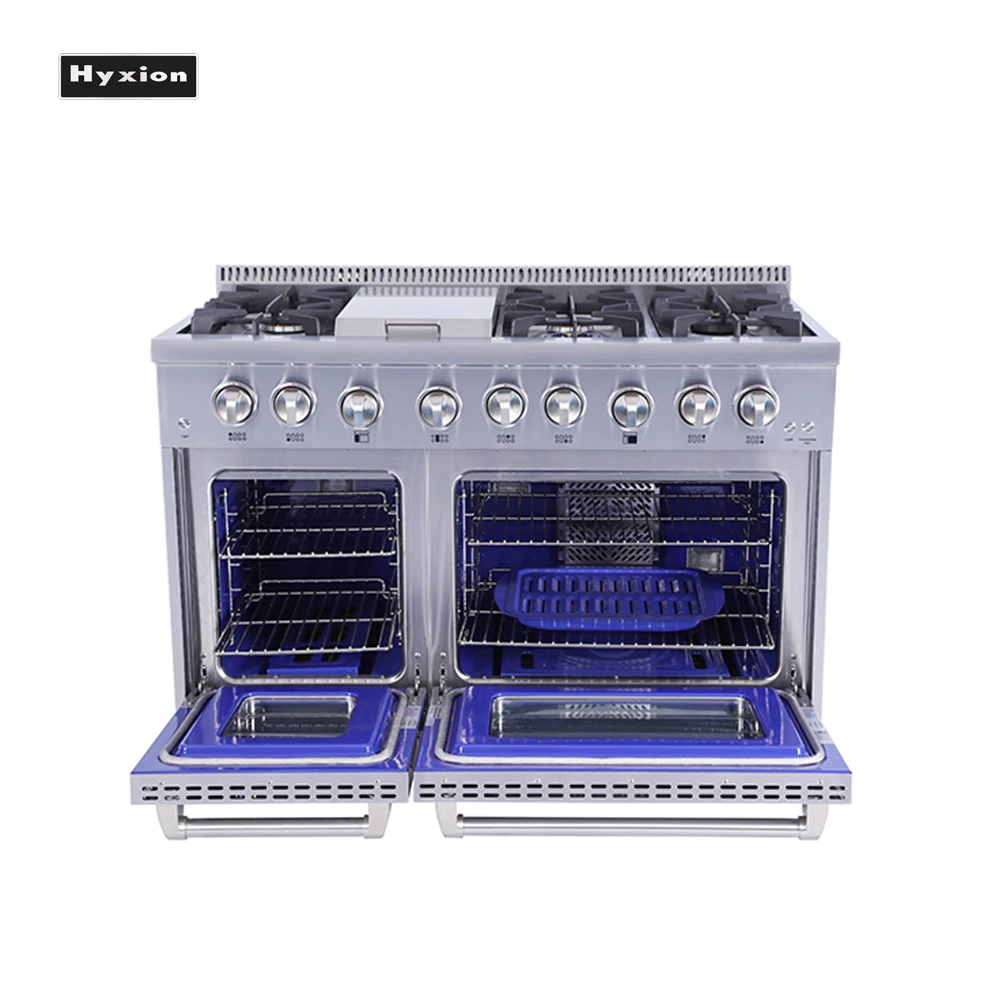 Double Oven 48 Inch Gas Range with 6