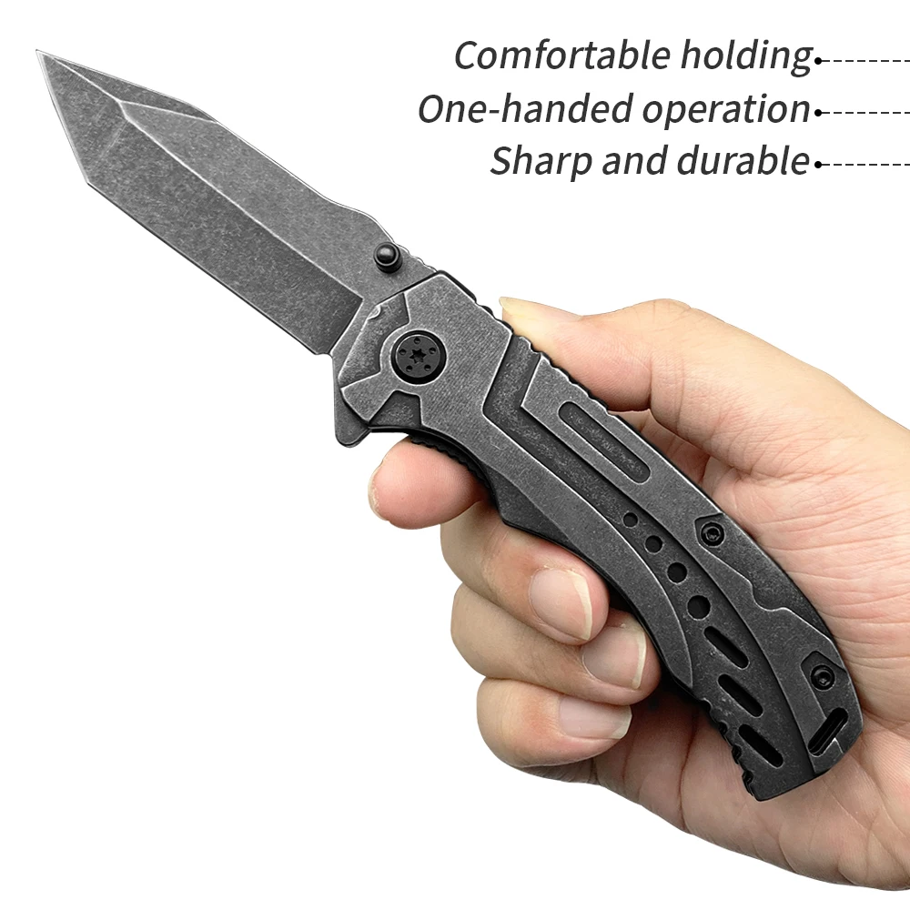 Tanto high quality knives 3cr13 steel blade gun color aluminium handle pocket hot sale outdoor survival folding knife