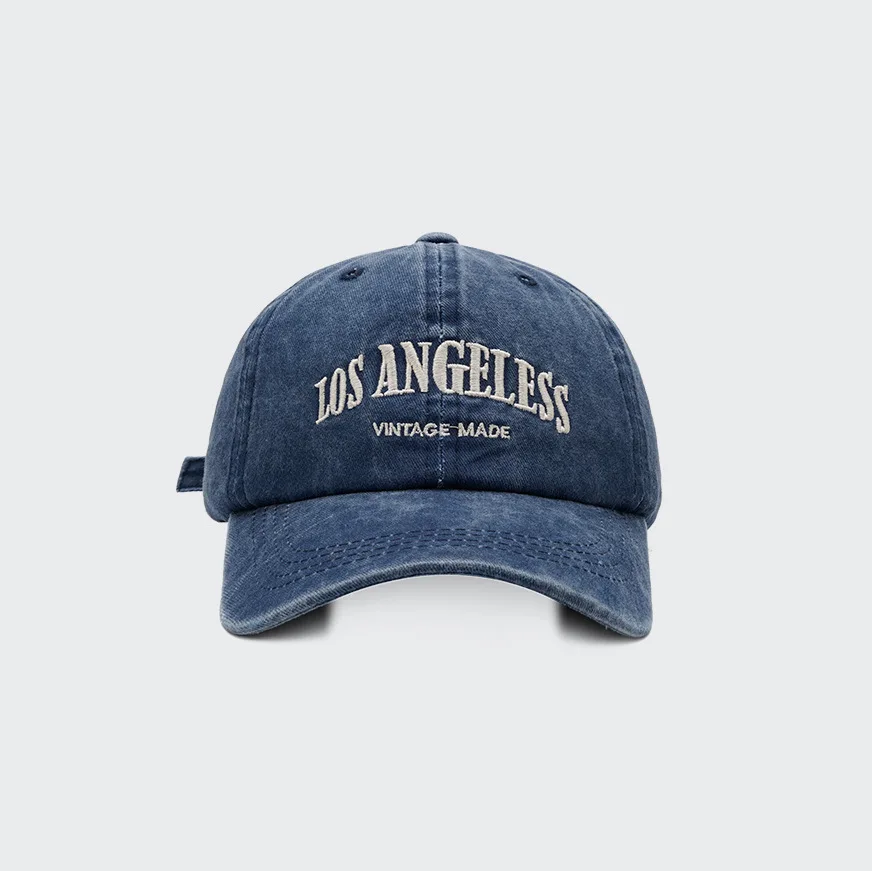 Unstructured cotton Los Angeles baseball cap 6 panels personalized custom dad hats with embroidery logo