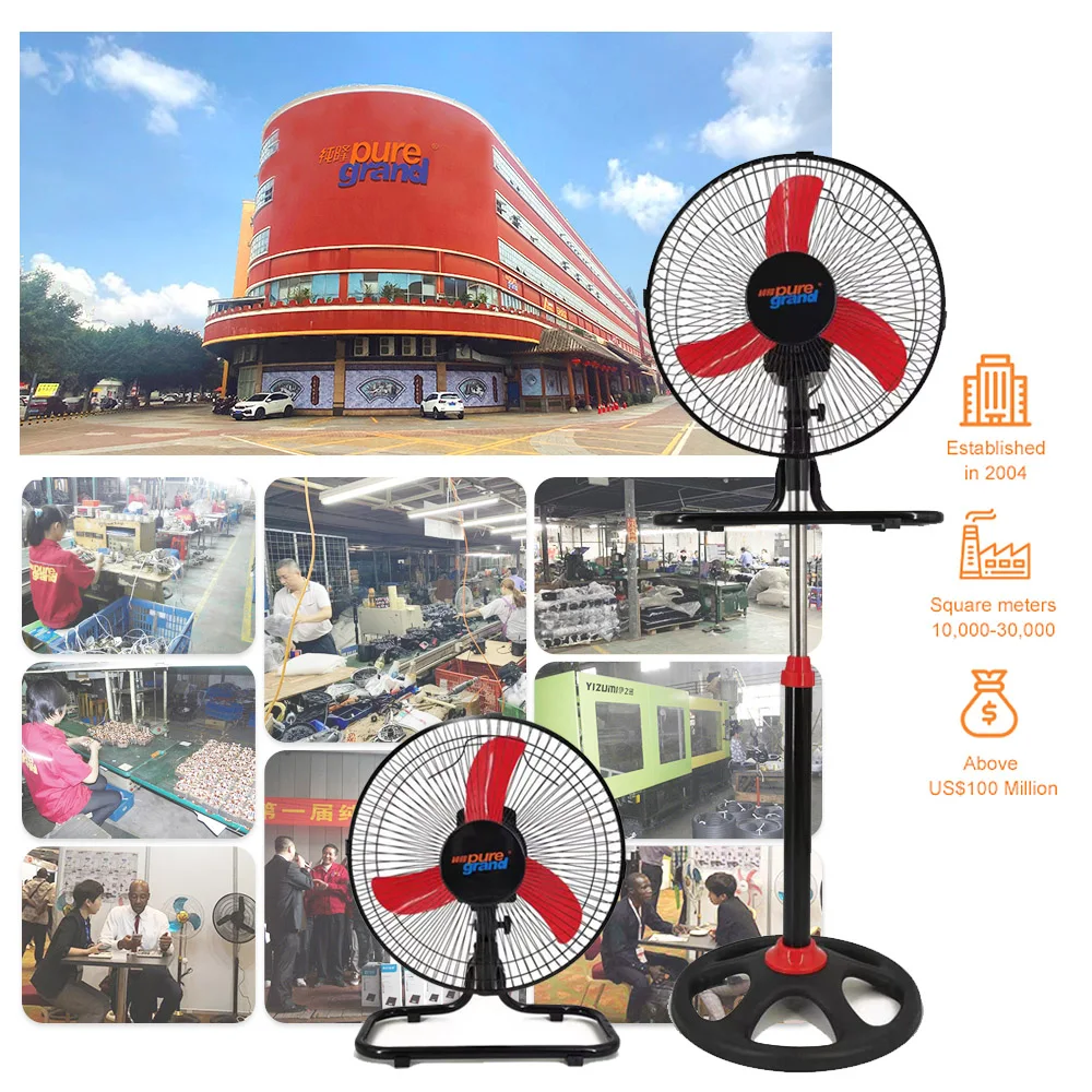 Cheap price home office household pedestal three speed 220v metal tower 12 inch round pedestal 2 in 1 industrial stand fan