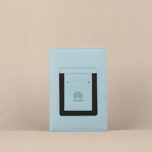 Custom A5 hardcover thermo PU red notepad journal notebook with front pocket and card socket