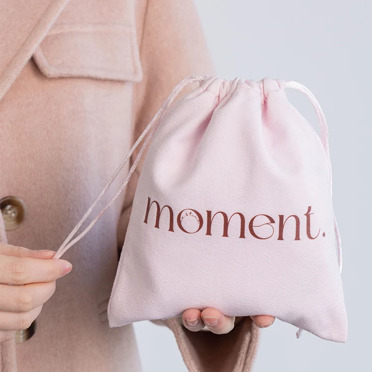 2024 New Custom Logo Fashion Drawstring Jewelry Pouch Velvet Bag Jewelry Gift Dust Packaging Drawstring Pouch