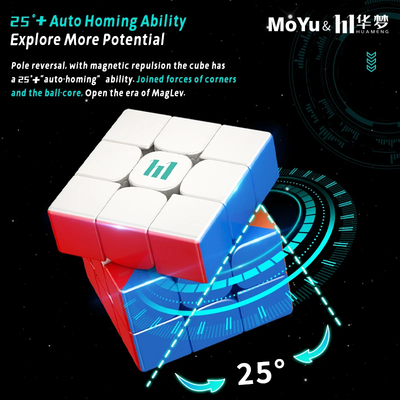 Moyu Cube HM YS3M Ball-Core with Magic Clothes Version Magnetic Positioning 3x3x3 Maglev Cube Stickerless Puzzle magic cubes