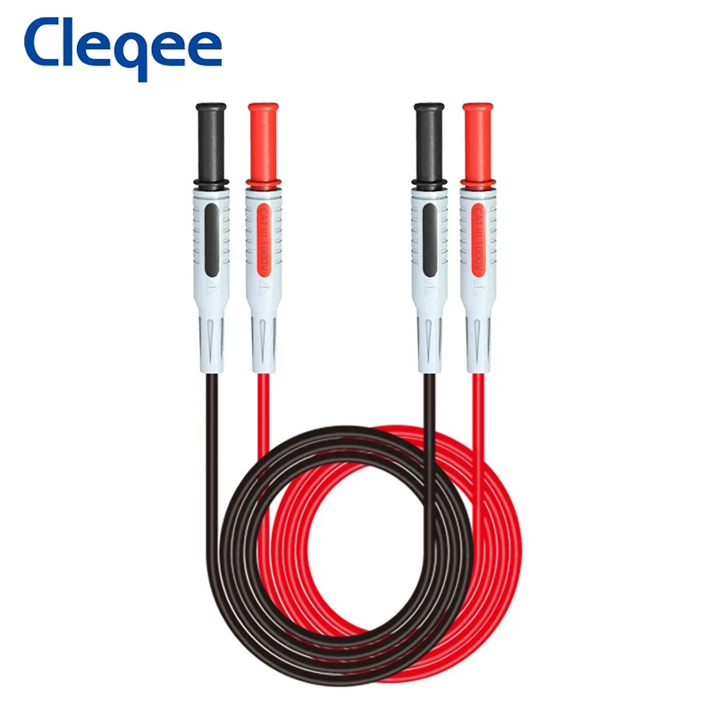 Cleqee P1032 Инжекционный формованный 4 мм прямой Банановый штекер мультиметр тестовый проводной кабель