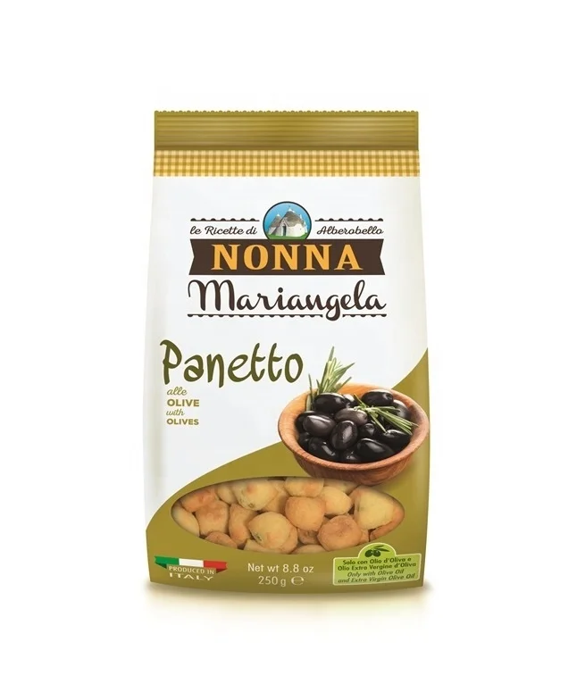 Premium Quality Traditional italian Panetti - Savoury snacks with Olives 250g, Grain Snack for Aperitif, Baked product